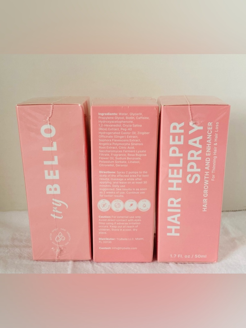 (3)Try Bello Hair Helper Spray for Thinning Hair, Hair Helper Growth Spray 1.7oz